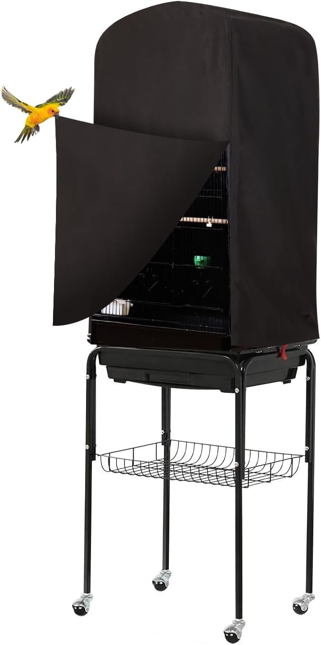 Colorday Good Night Bird Cage Cover, Black, 64″ | For18Lx14Wx36H Inches bird cages.