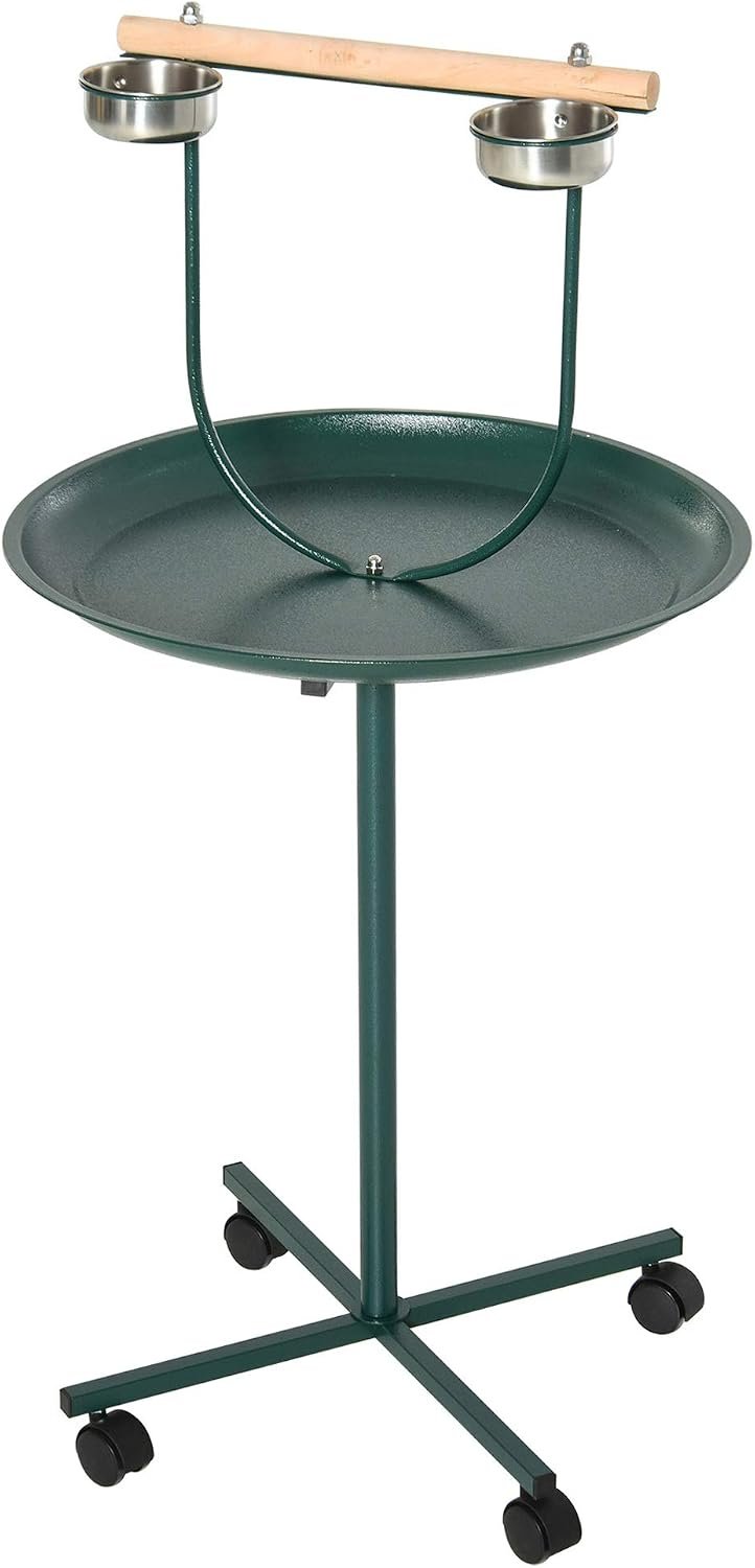 Pawhut 49″ Bird Play Stand w/Wheels – Green | Bird Training Activity Playground, Bird Play Perch