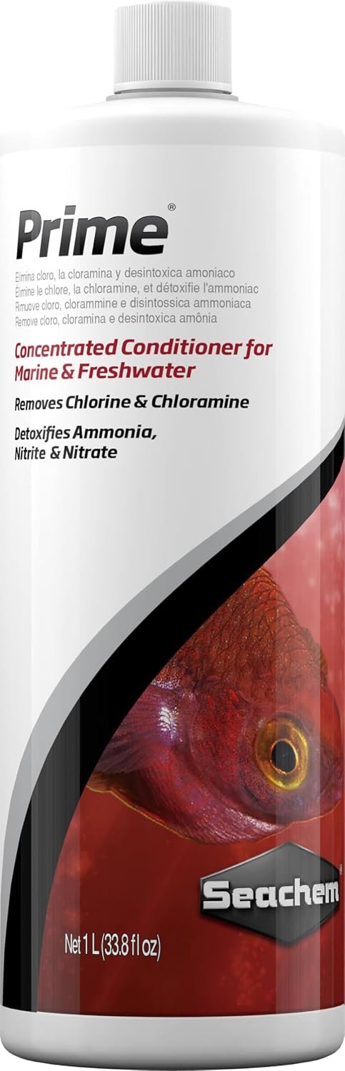 Seachem 437 Prime Fresh and Saltwater Conditioner – Chemical Remover and Detoxifier 1L | Chemical Remover and Detoxifier