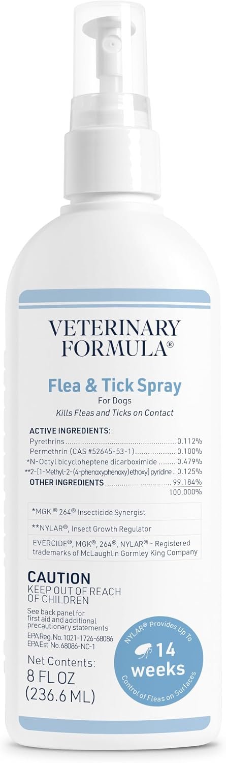 Veterinary Formula Flea & Tick Spray for Dogs, 8 oz, Kills on Contact