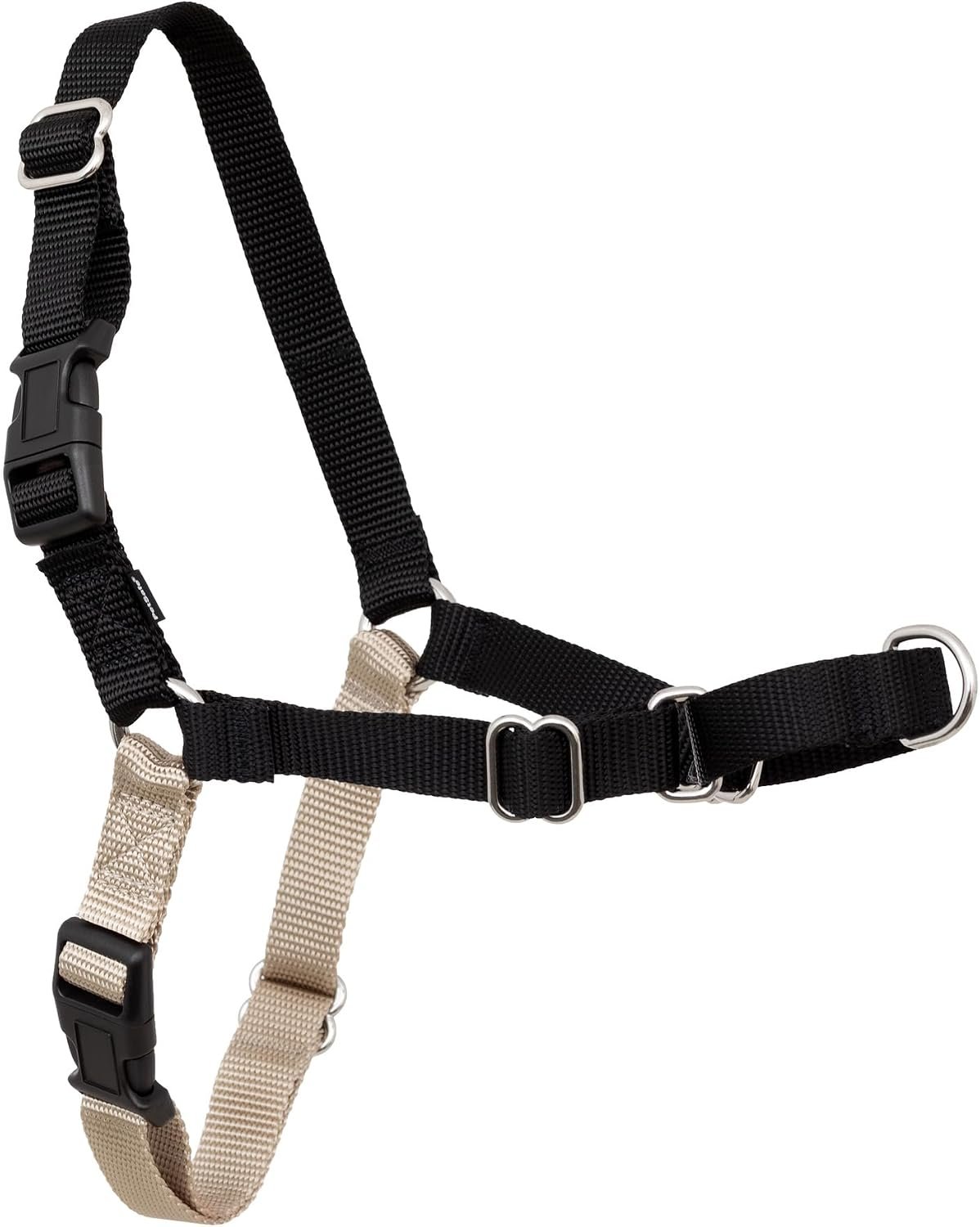 PetSafe Easy Walk Harness for Dogs – Pull-Free Walks – Patented Martingale Loop Design – Front Chest Leash Attachment – Adjustable Comfort Straps – Breathable Harness Design – Large, Black/Silver | Patented Martingale Loop Gives Gradual Shoulder Pressure to Stop Pulling, Front-Chest Leash Clip Prevents Gagging