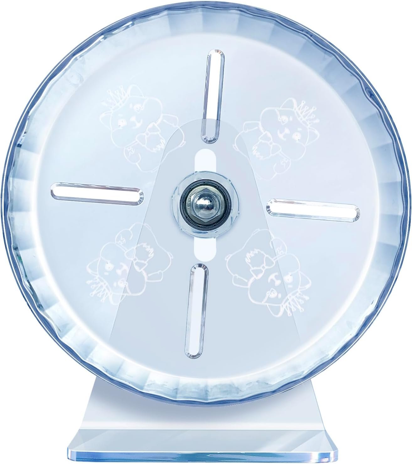 lazYYzal Silent Hamster Wheel, Super-Silent Hamster Exercise Wheels Accessories, Quiet Running Wheels, Adjustable Stand for Hamsters Mice Or Other Small Animals (Ф 6 inch,Transparent)