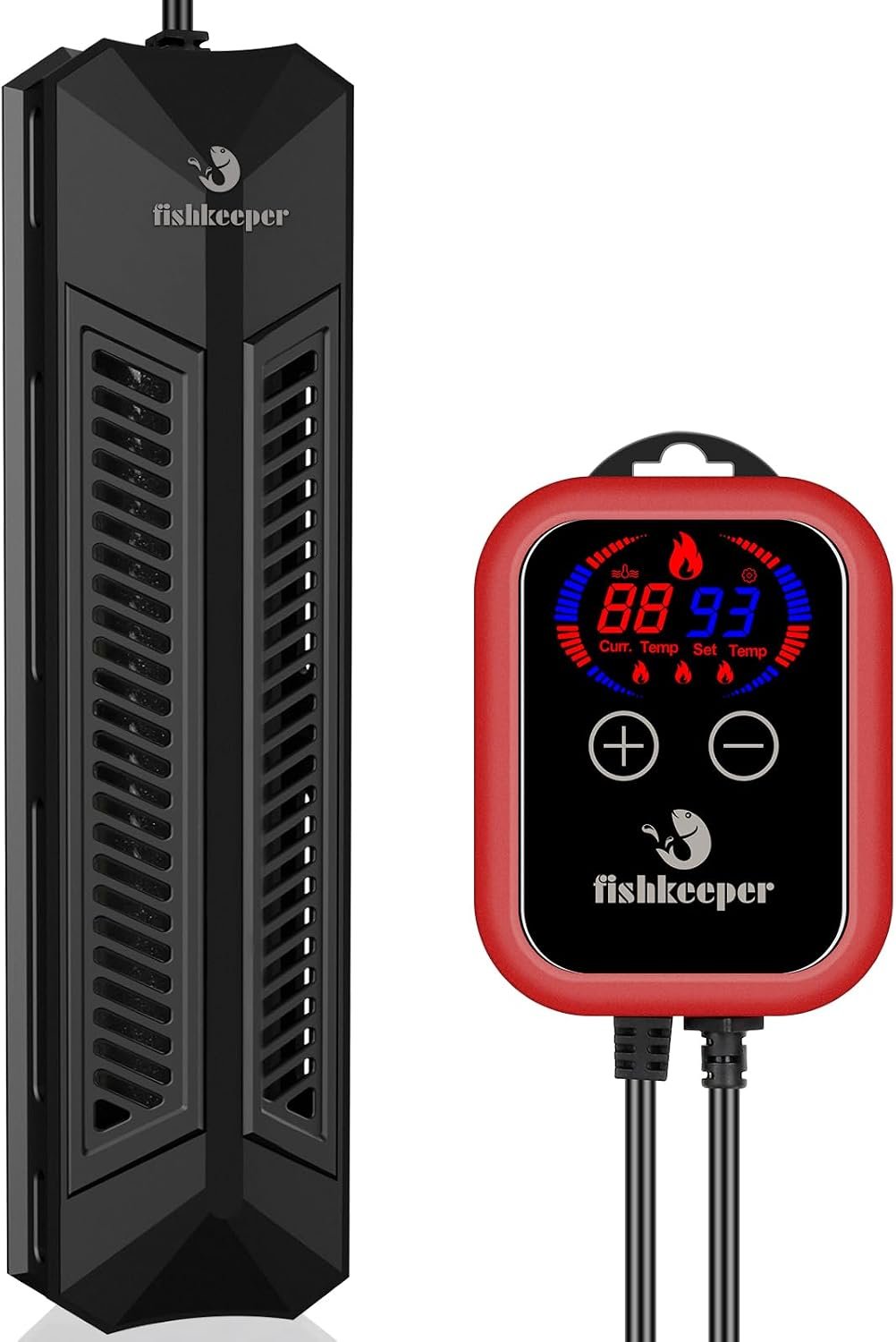 fishkeeper Aquarium Heater, 1000W Fish Tank Heater for 106-264 Gallon | Adjustable Digital Display Controller, Submersible Water Heater with Thermostat Overheat & Dry-Boil Protection
