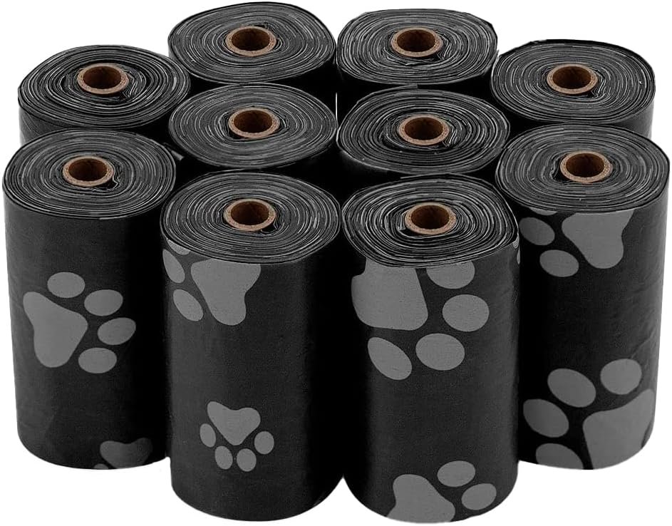 Best Pet Supplies Poop Bags for Dogs – Black, 240 Count | Scented, Leak-proof, Easy-Tear perforations, 15 Thick Bags per roll, Outdoor Walking & Travel, Fits Standard Holders