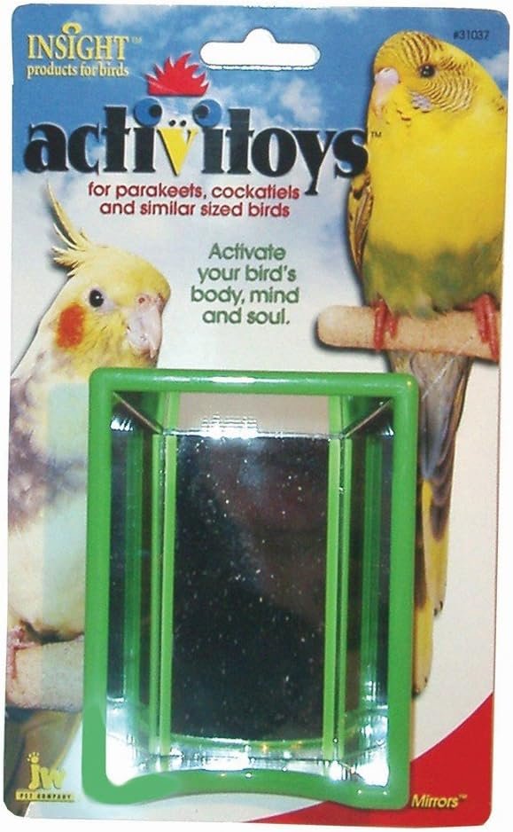 JW Hall Of Mirrors Bird Toy,3.25” length x 4.25” width x 1.25” depth