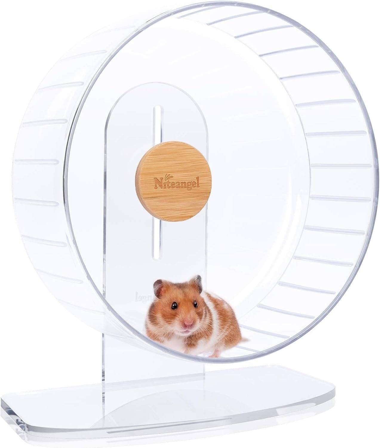 Niteangel Super-Silent Hamster Exercise Wheels: Quiet 11 inch Running Wheel | Can 11.6-15.4″ Adjustable Height – No Bend Back Spinner Running for Dwarf Syrian Hamster Gerbils Mice Or Other Small Animal