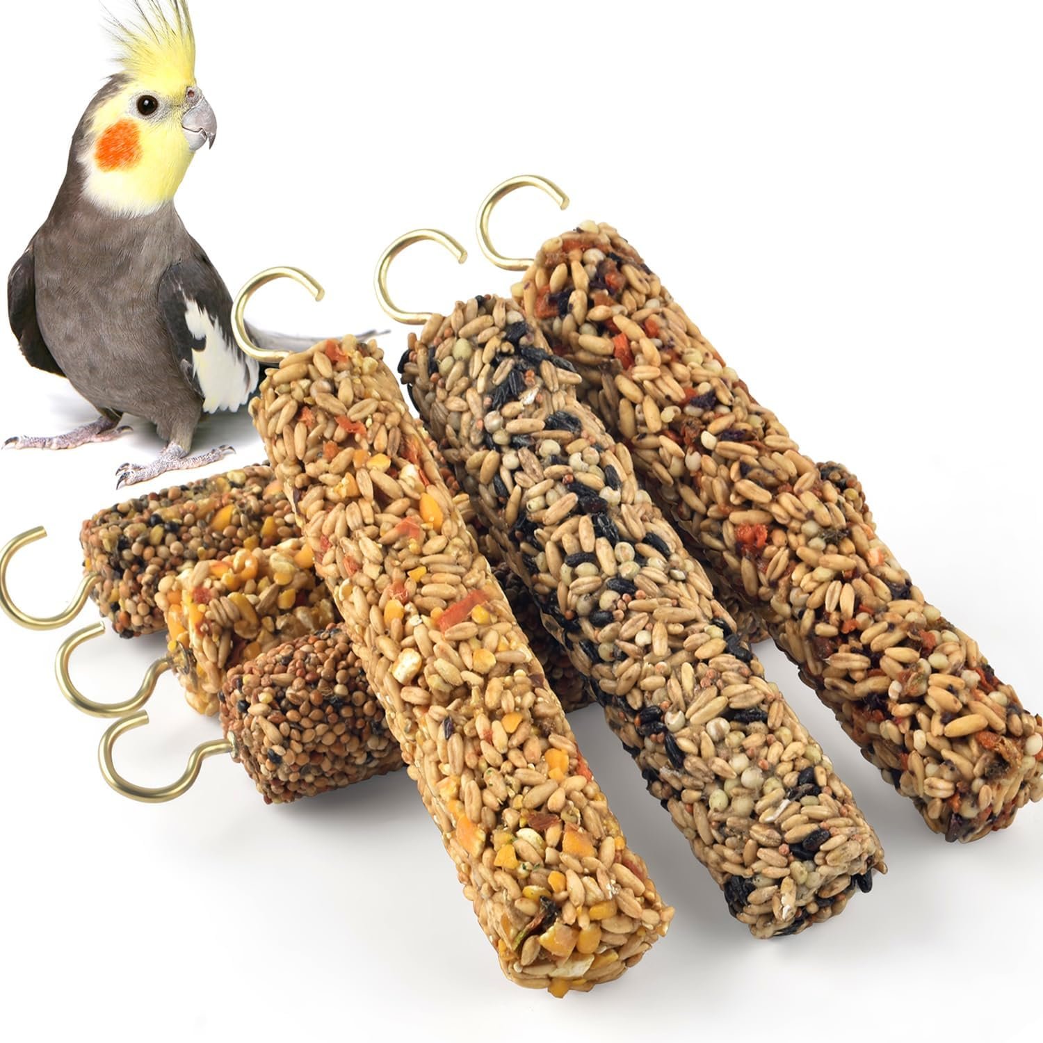 KATUMO Parrot Treats Bird Crunch Sticks Cockatiel Treats Parakeet Snacks Conure Food Sticks for Parakeet Cockatiel Canary Finch Lovebird Conure Lorikeet Parrots