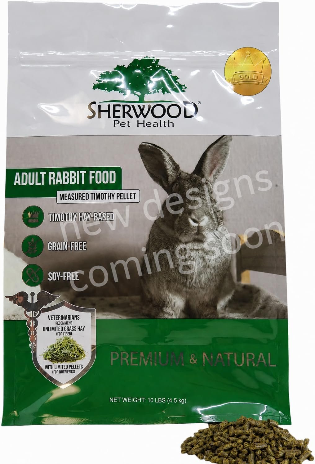 Sherwood Pet Health Adult Rabbit Food Timothy Hay Pellet 10 lbs. Hay-Based, Grain-Free, Soy-Free for Better Digestion