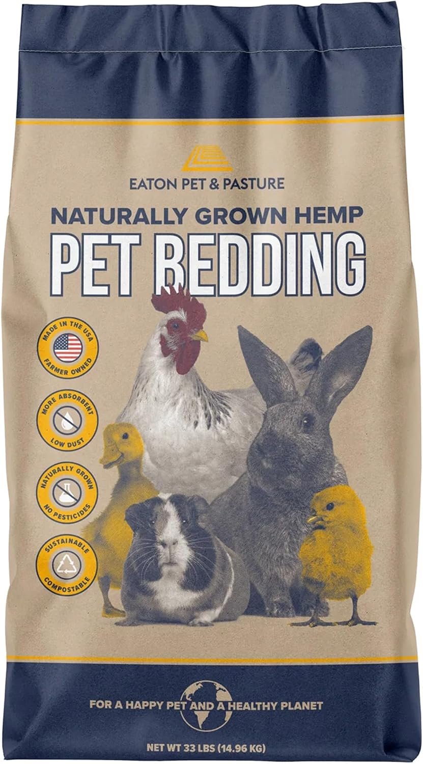 Eaton Pet and Pasture Hemp Bedding for Chickens, Rabbits, Small Pets, 8 Lb