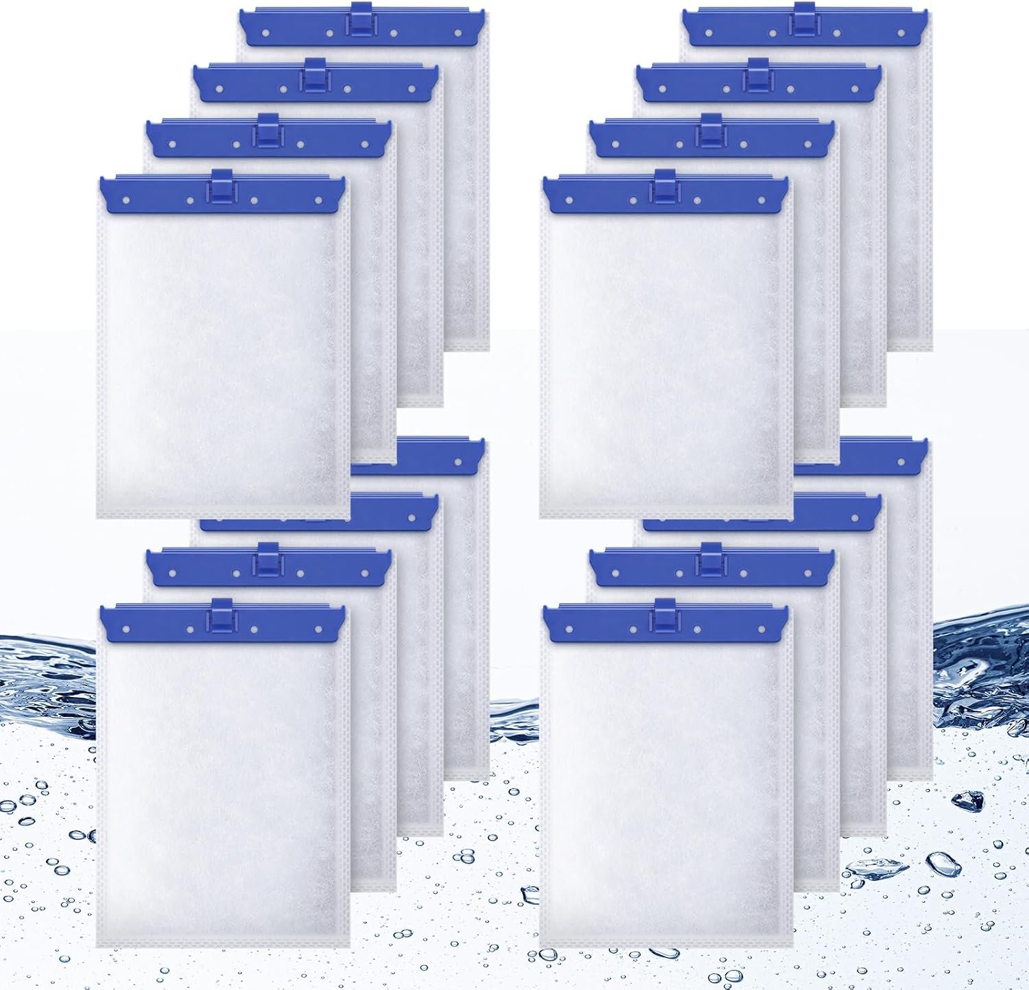 16 Count Large Filter Cartridges Compatible with Whisper Bio Bag Filters | Large Aquarium Filter Cartridge for Whisper 20i 40i, IQ20/30/45/60, PF20/30/40/60 and Repto Filter