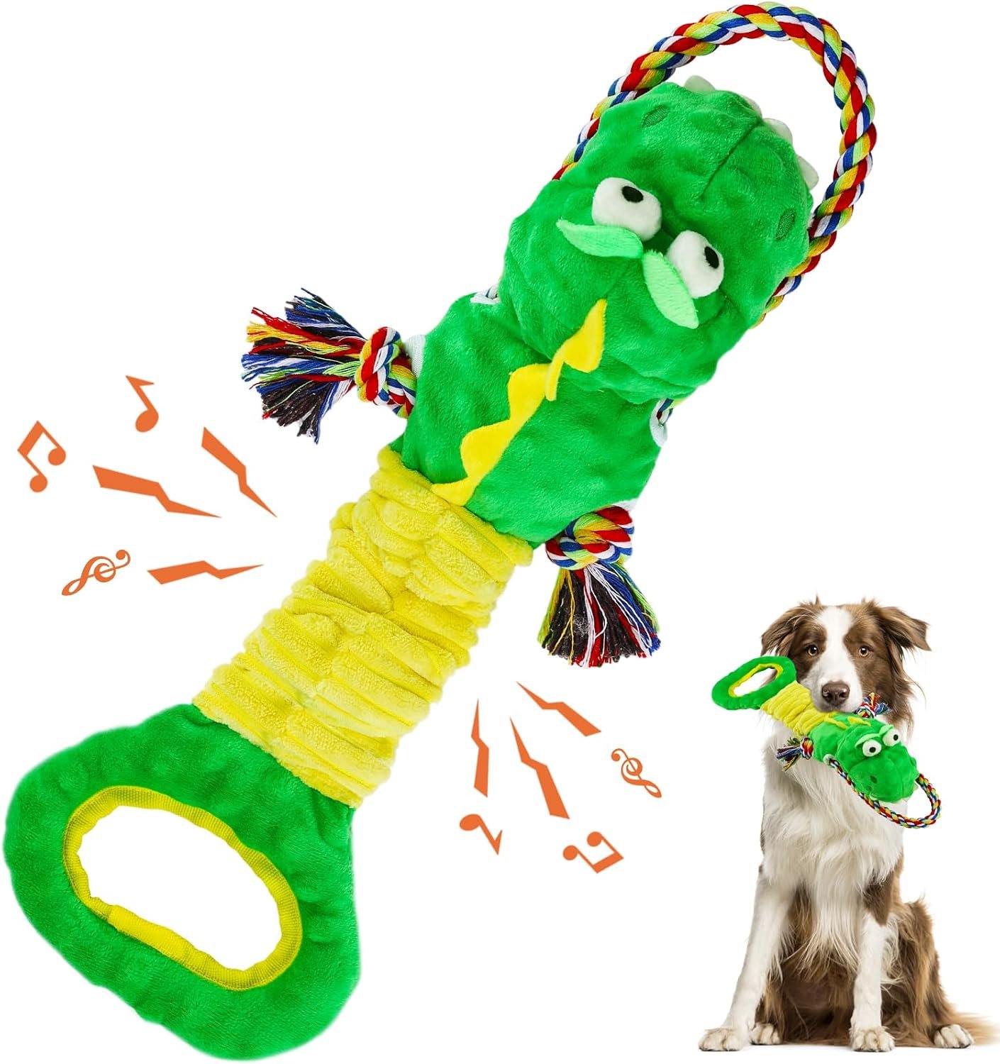 YINEYA Tough Dog Toys for Aggressive Chewers, Interactive Tug of War Dog Toy to Keep Them Busy, Dog’s Squeak Toys for Large Dogs, Dogs Chew Toy for Teething