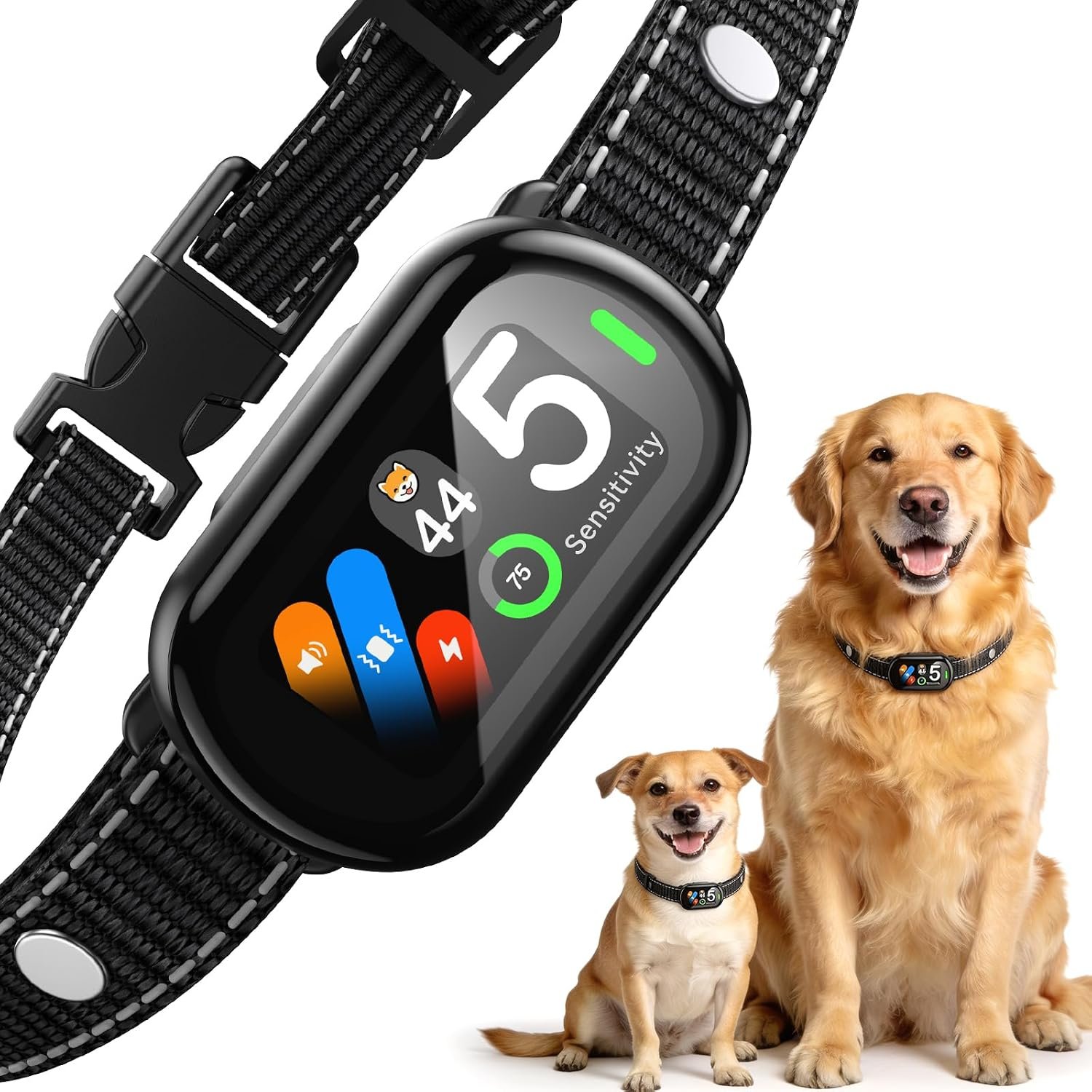 AI Dog Bark Collar for Small, Medium & Large Dogs, Smart Anti Bark Collar with Automatic Bark Detection & False Trigger Protection, Humane Dog Training Collar, Rechargeable, Waterproof