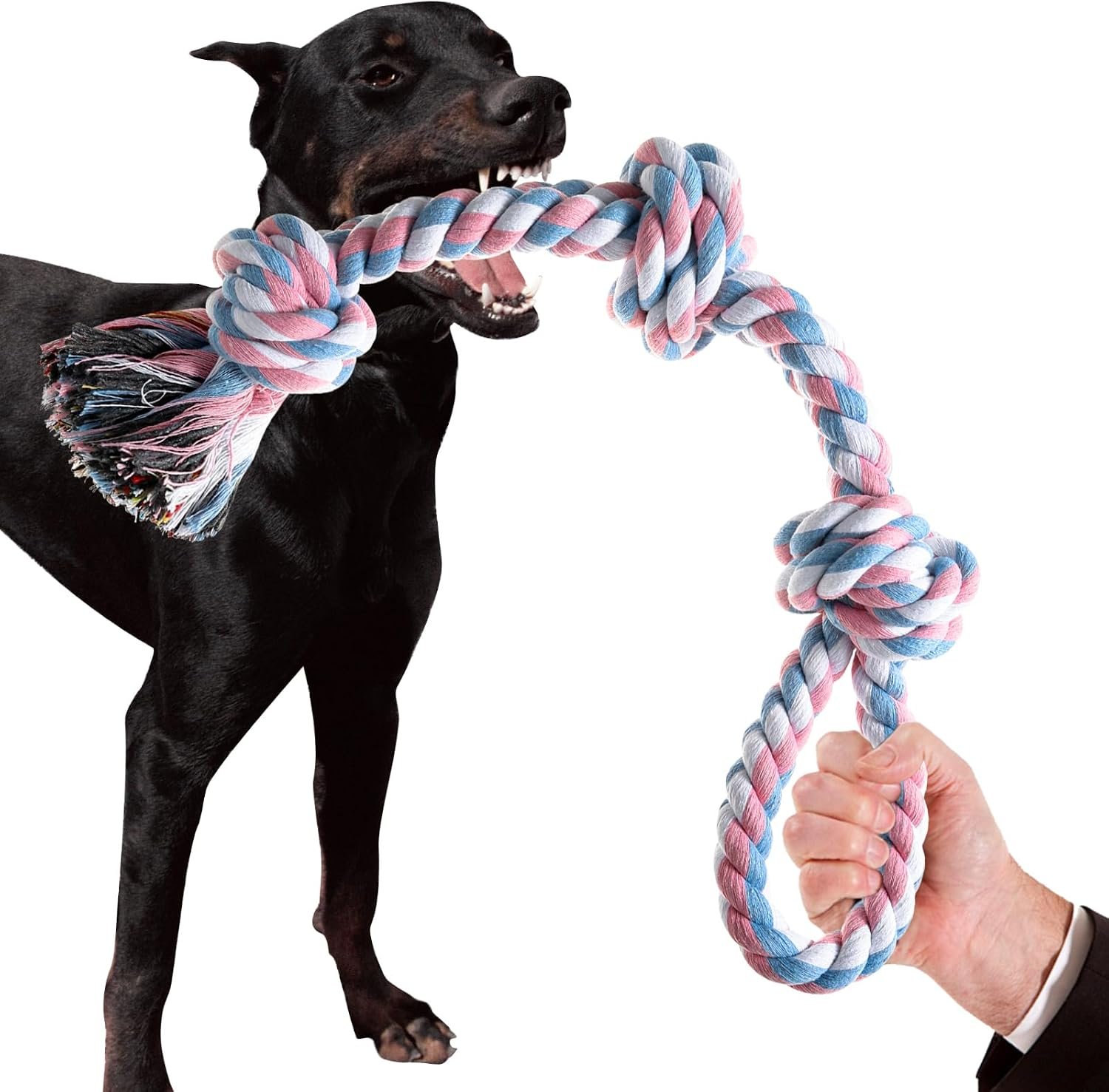 XIGOU Indestructible Dog Toys – Tough Puppy Chew Toys for Aggressive Chewers, Dental Cleaning Tug of War Toy, Great for Small to Large Breeds