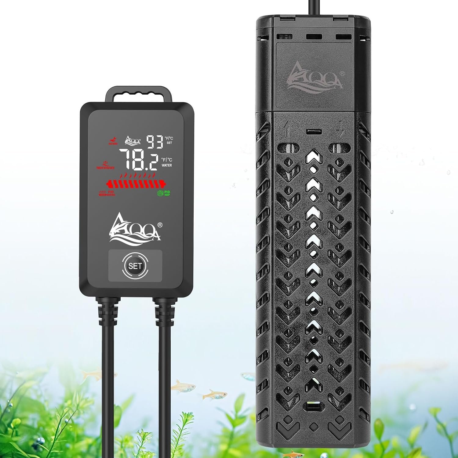 AQQA Aquarium Heater 800W Large Fish Tank Heater for 80-230 Gallon Tank Submersible Heater for Aquarium Betta Fish Heater with Adjustable Temp Range 59-93℉ (AQ136-800W for 80-230Gal)