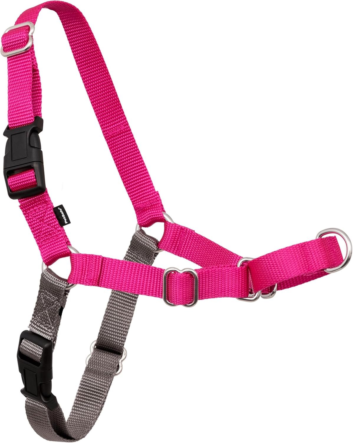 PetSafe Easy Walk Harness for Dogs – Pull-Free Walks – Patented Martingale Loop Design – Front Chest Leash Attachment – Adjustable Comfort Straps – Breathable Harness Design – Medium, Raspberry/Gray