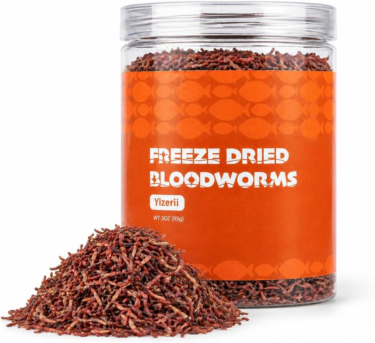 Freeze-Dried Bloodworms Fish Food, Single Ingredient, 3 oz | High protein content plus rich aroma help attract aquarium fish, including bettas, goldfish, guppies, cichlids.