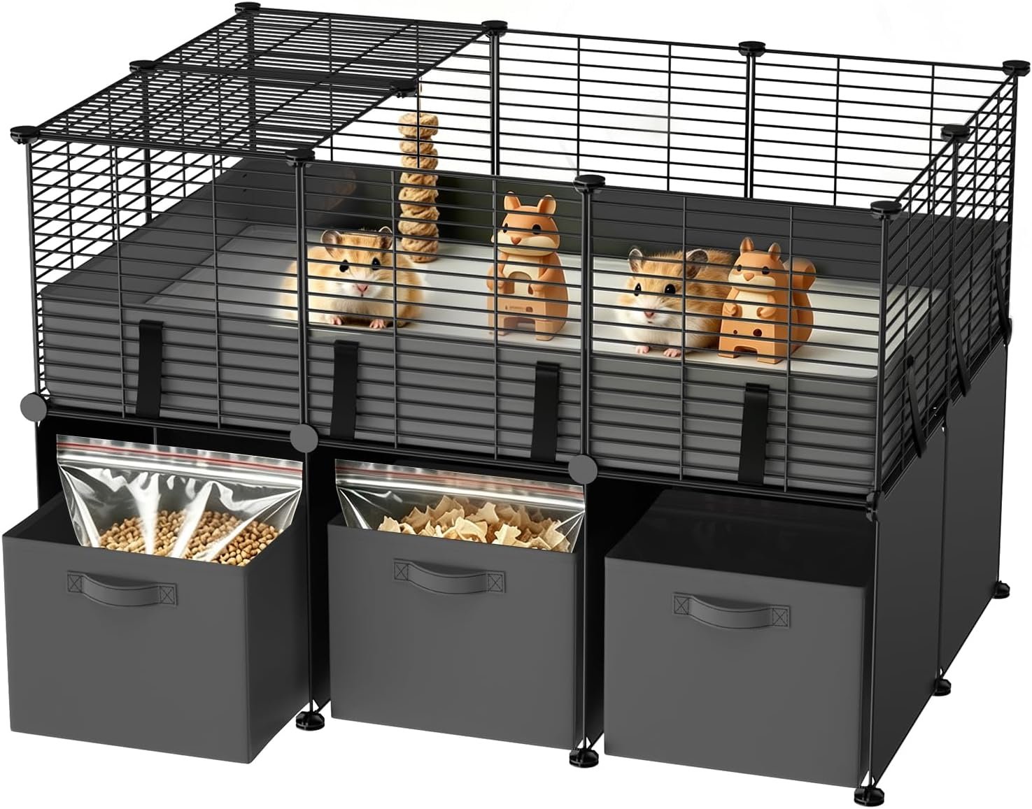 Guinea Pig Cages Small Animal Playpen with Waterproof PVC Liner | Washable PVC Liner & Storage Space for Guinea Pigs, Hamsters, Hedgehogs & Ferrets, Indoor Pet Enclosure Wire Yard Playpen