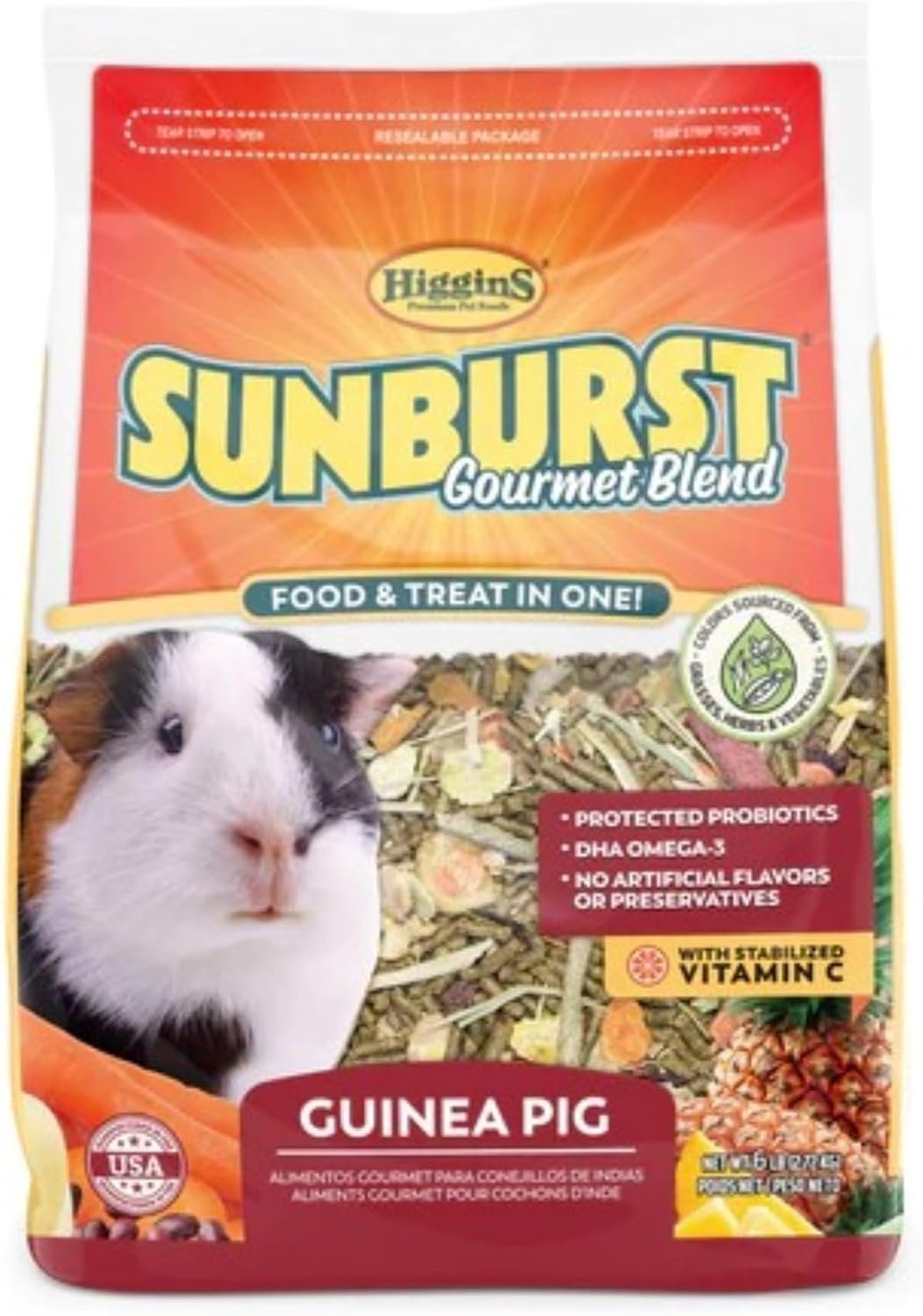 Higgins 466573 Higg Sunburst Guinea Pig Food, 25-Pound
