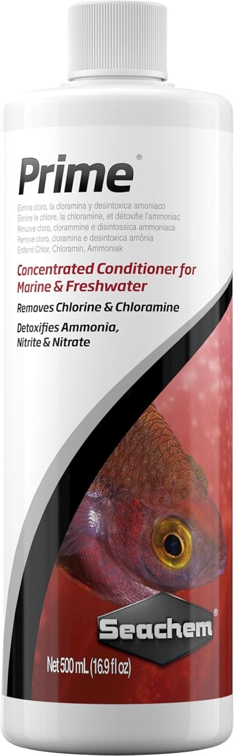 Seachem Prime Fresh and Saltwater Conditioner – Chemical Remover and Detoxifier 500 ml | Chemical Remover and Detoxifier
