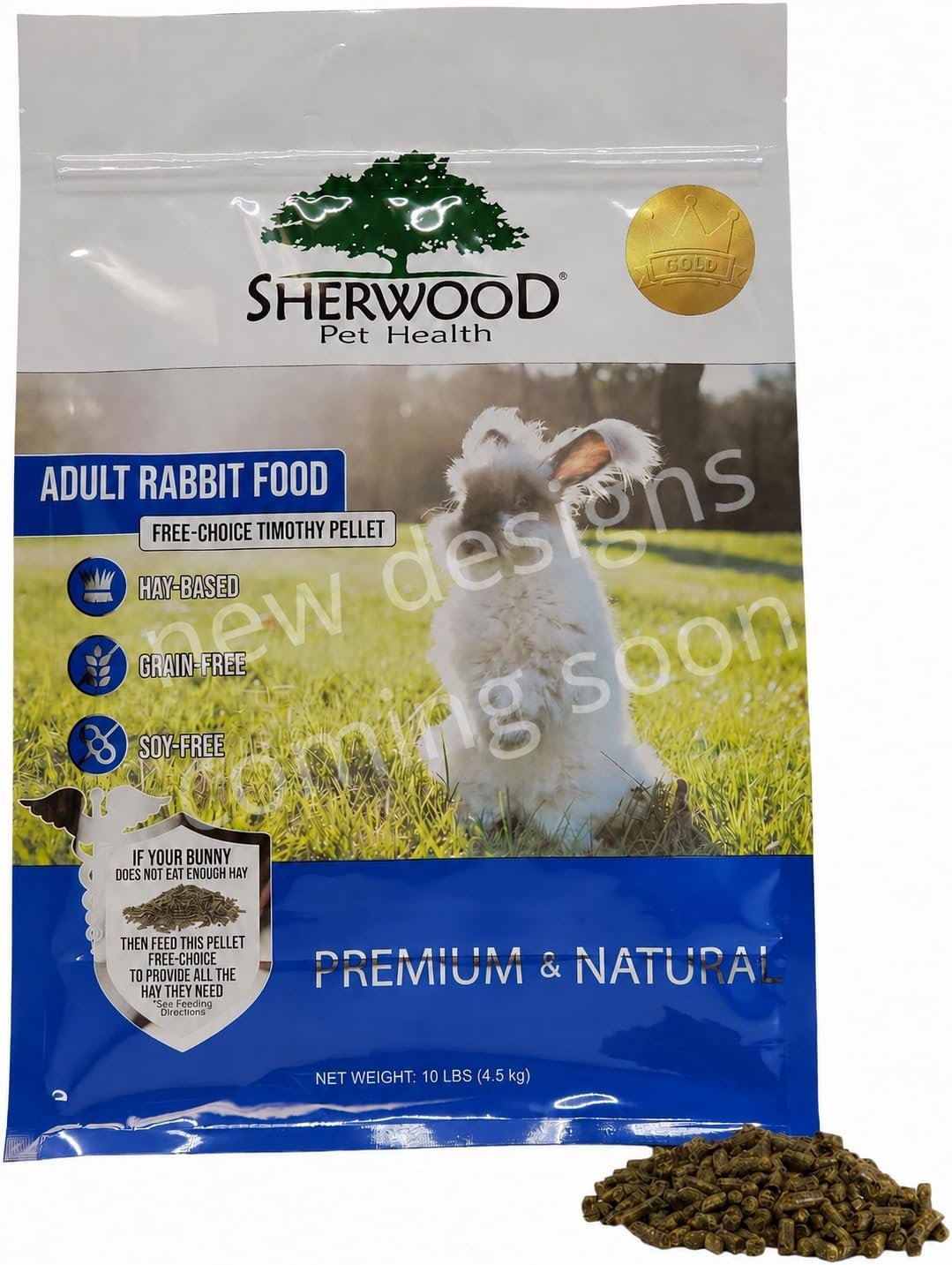 Sherwood Pet Health Adult Rabbit Food Timothy Hay Free-Choice 10lbs Hay-Based, Grain and Soy-Free for Better Digestion