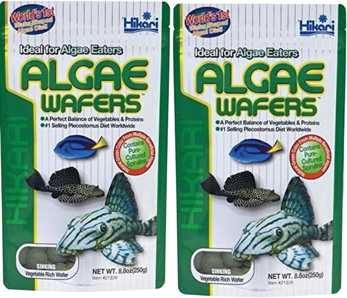 WLR Industries Bundle Hikari Algae Wafers 2 Pack – 8.8-oz Bags Sinking Fish Food for Plecos, Algae Eaters & Bottom Feeders – High Protein Aquarium Fish Food