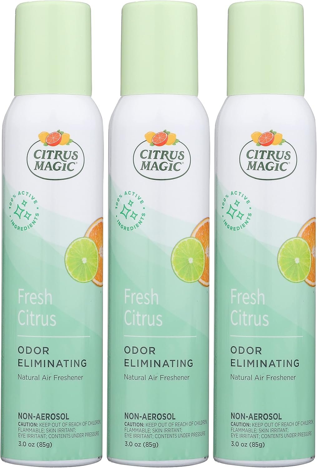 Citrus Magic Air Freshener Spray, Fresh Citrus, 3 Ounce, Pack of 3 | Odor Eliminator for Home, Up to 7 Hours of Freshness, Non-Aerosol, Citrus-Based Formula