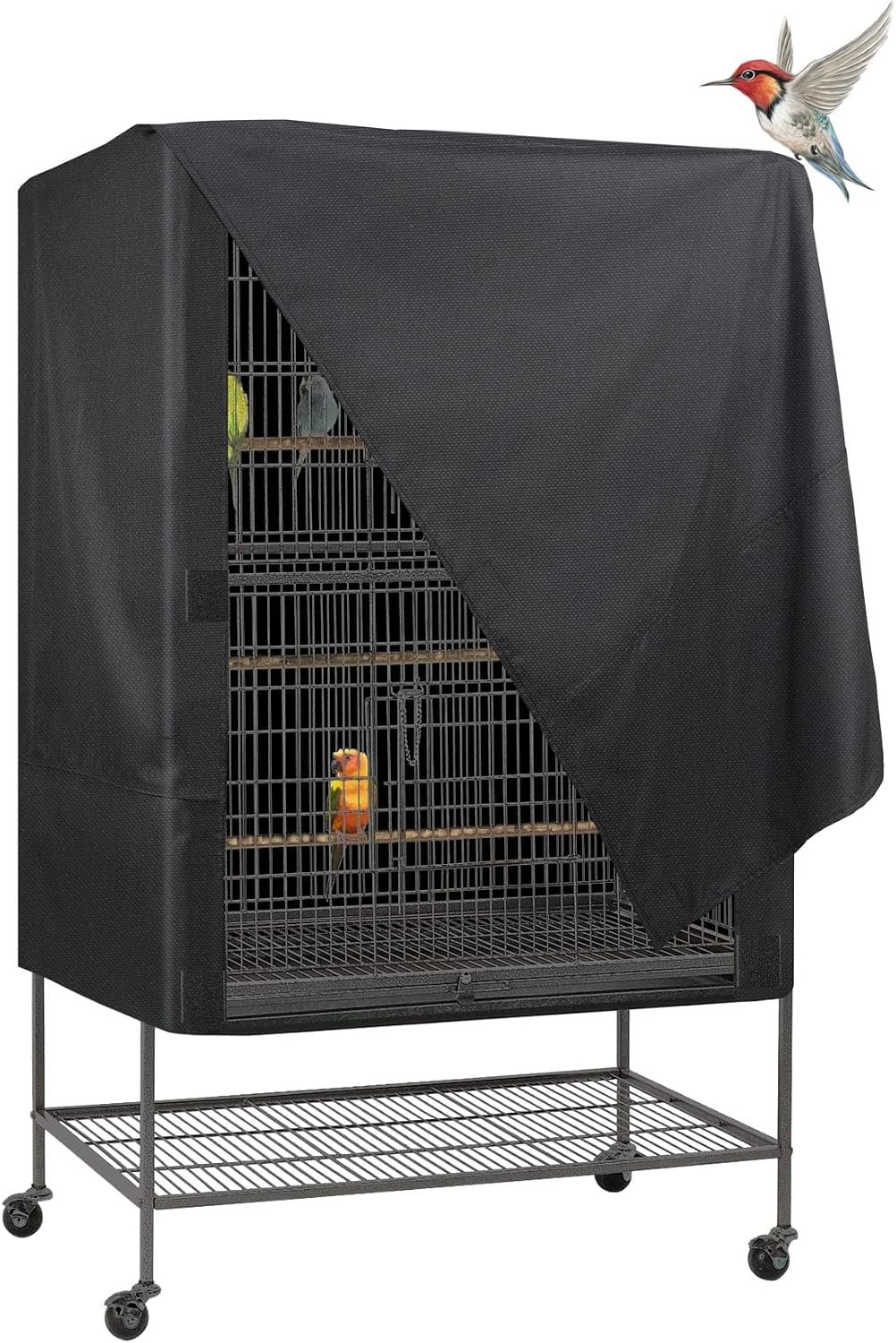 Explore Land Pet Cage Cover – Good Night Enclosure for Bird Critter Cat House to Small Animal Privacy & Comfort (Medium, Black)