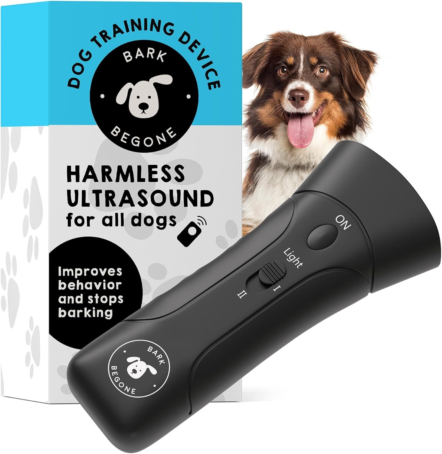 Ultrasonic Dog Bark Deterrent & Behavior Corrector – Stop Barking, Jumping, Aggression Without Yelling -Just Point & Press! Backed by Kevin Harrington from Shark Tank (Bark Begone Classic)