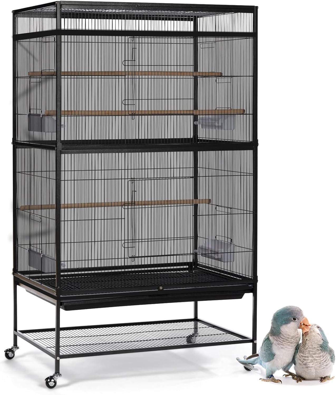 Large Bird Cage Seed Cather,Bird Cage Cover Adjustable Airy Skirt Guard | Birdcage Nylon Mesh Net for Parrot Parakeet Macaw African Round Square Cages Cover (118 * 31.5in/300 * 80cm) (Black)