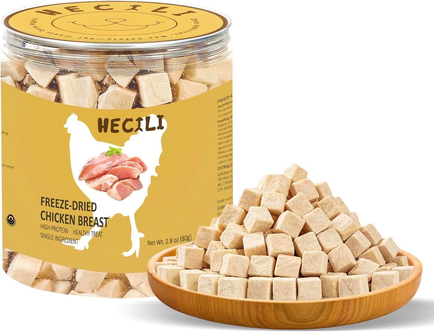 Freeze Dried Chicken Cats & Dogs Treats,Single Ingredient,2.8 OZ | High Protein Chicken Breast, No Additives,Premium Quality ,Grain Free Training & Nutrition Supplements