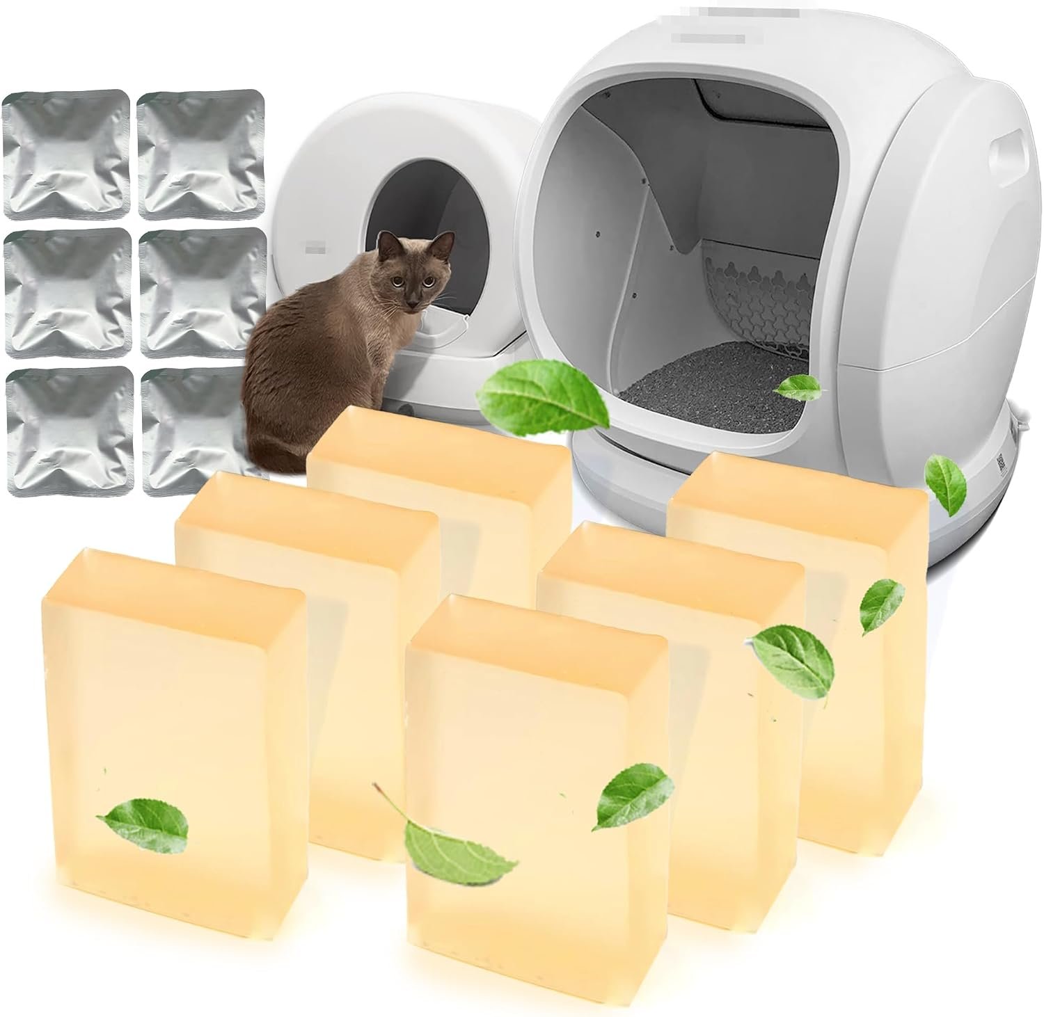PurifyLogix 6PCS Odor Remover for MeoWant Self-Cleaning Cat Litter Box | Cat Toilet Odor Control Deodorant Gel for MeoWant Automatic Litter Box, Litter Deodorizer