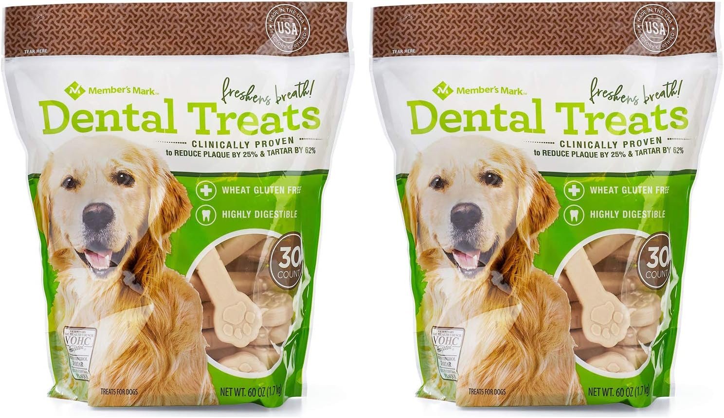 Member’s Mark Dental Chew Treats for Dogs 30 ct. / 2 Pack