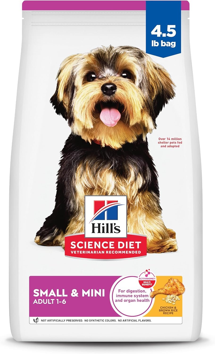 Hill’s Science Diet Adult 1-6 Small & Mini Dry Dog Food | #1 Veterinarian Recommended, Chicken & Brown Rice, 4.5 lb. Bag