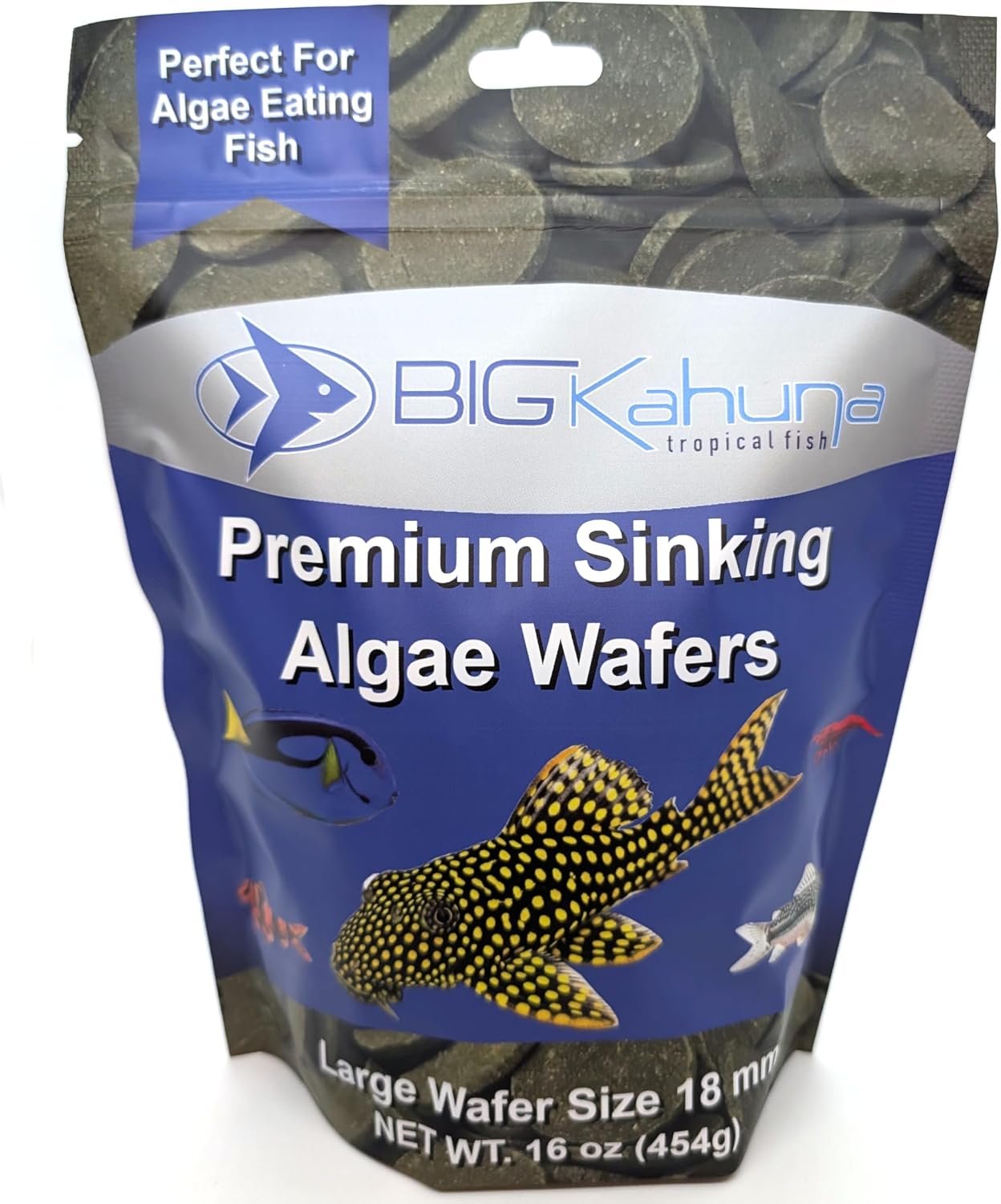 Large 18mm Algae Wafer – Algae Wafers for Bottom Feeders – The Best Pleco Wafers & Pleco Food Available – Algae Wafers for Snails (16 oz)