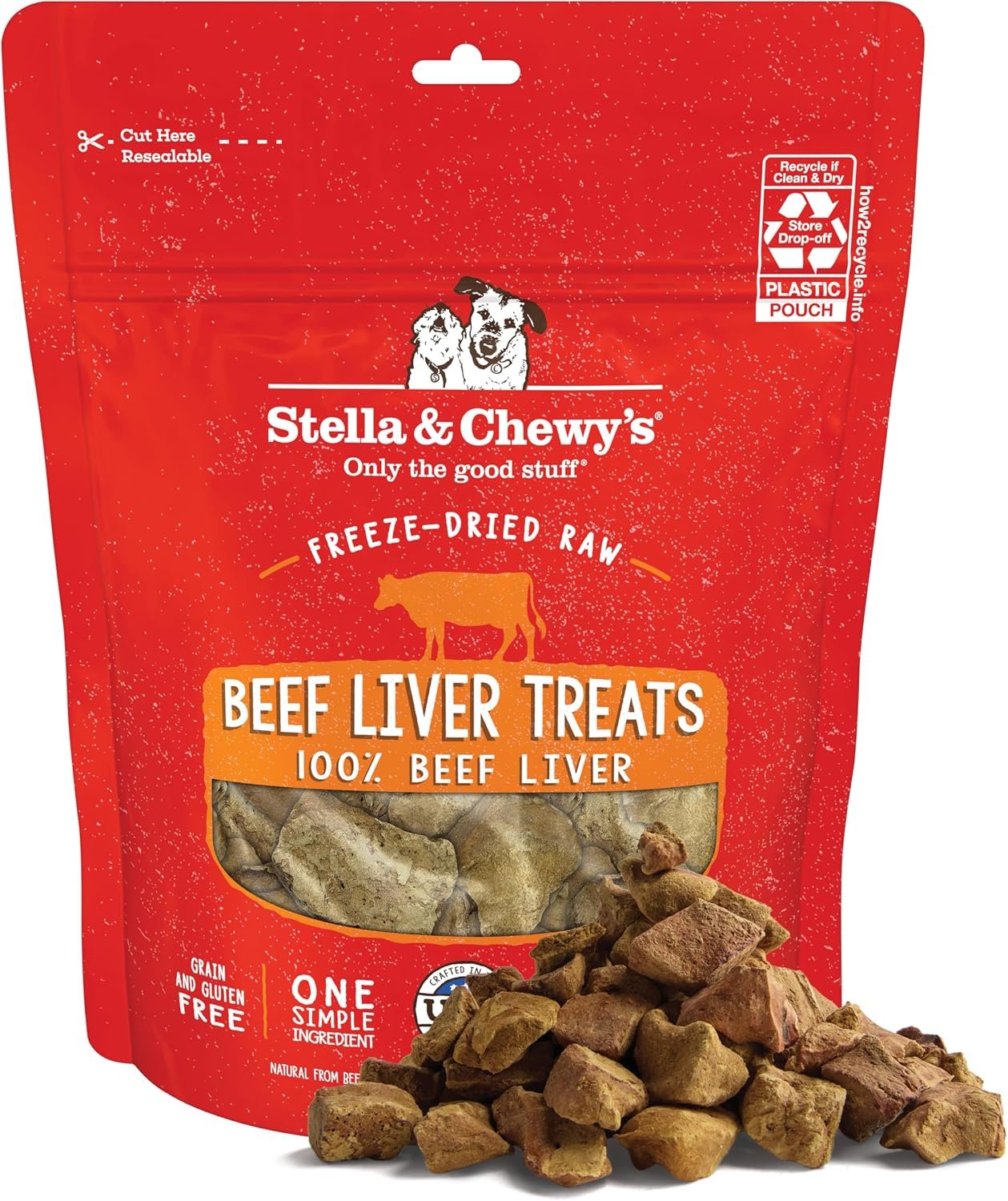 Stella & Chewy’s Freeze-Dried Raw Beef Liver Dog Treats – Single Ingredient, No Additives – Premium Training Treats – Perfect For Picky Eaters – 3oz Bag