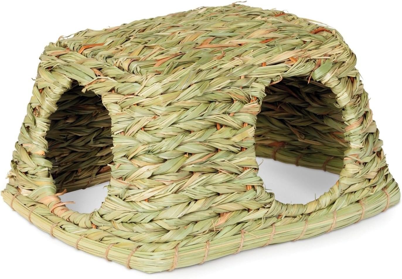 Prevue Pet Products Nature’s Hideaway Grass Hut Small Animal Toy – for Guinea Pigs, Rabbits, Chinchilla, Hamsters, Gerbils, & Mice, Woven Hay & Grass, Natural Hide & Explore Toy – Medium
