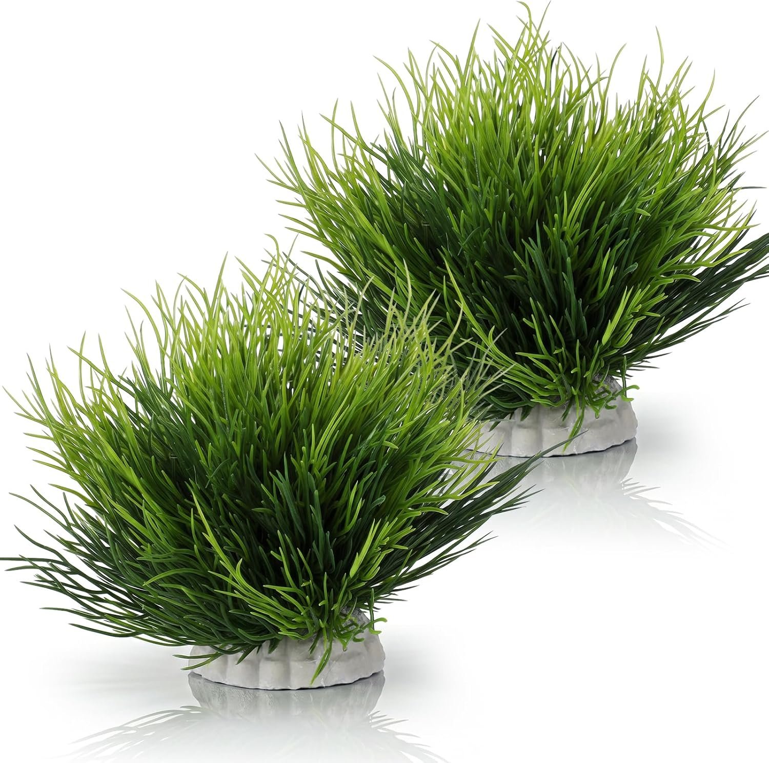 Abeillo 2pcs Artificial Aquarium Plants, Plastic Realistic Fish Tank Decor Plant Fake Natural Style Aquarium Decorations Plants Fish Tank Accessories