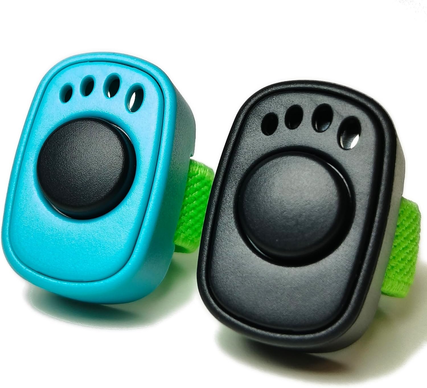 Pet Clicker for Dogs/Cats/Horses/Birds or Other Animals – Mini Finger Clickers for Training (Black + Blue)