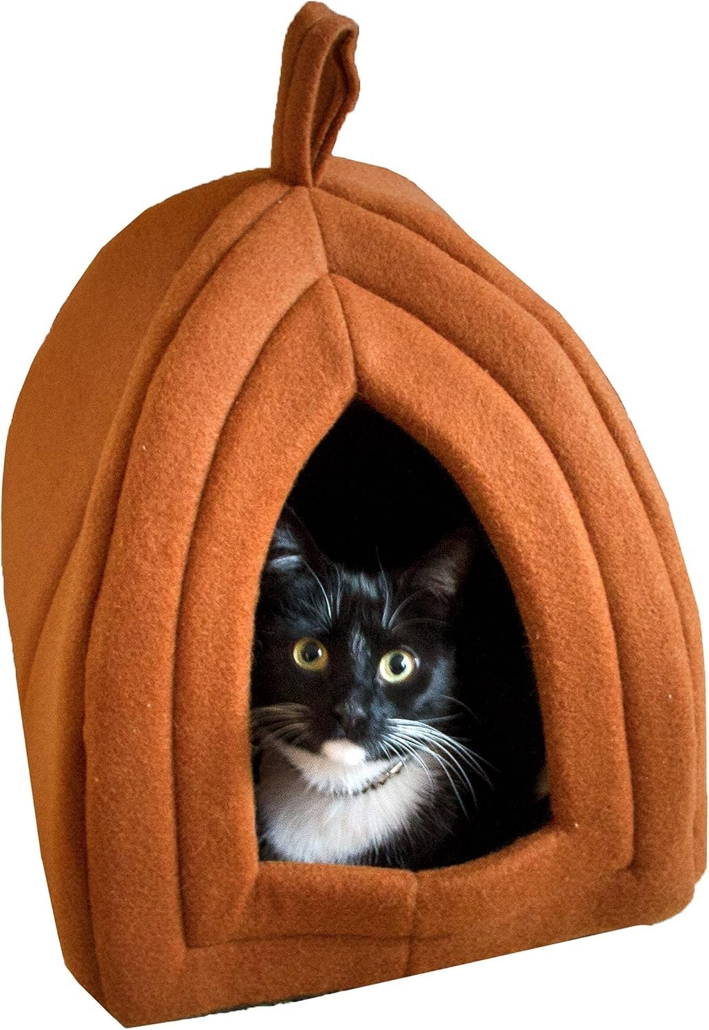 Cat House – Indoor Cat Bed with Removable Foam Cushion – Pet Tent for Kittens, Rabbits, Guinea Pigs, and Other Small Animals by PETMAKER (Brown)