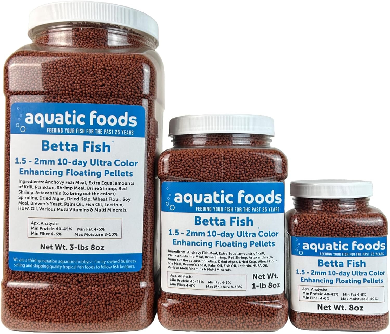 Betta Fish 1.5mm-2mm Color Enhancing Floating Pellets… 8oz Sm Jar | 1.5mm-2mm Floating Pellets, Color Enhancing in 10-Days For Bettas, Community and Tropical Fish
