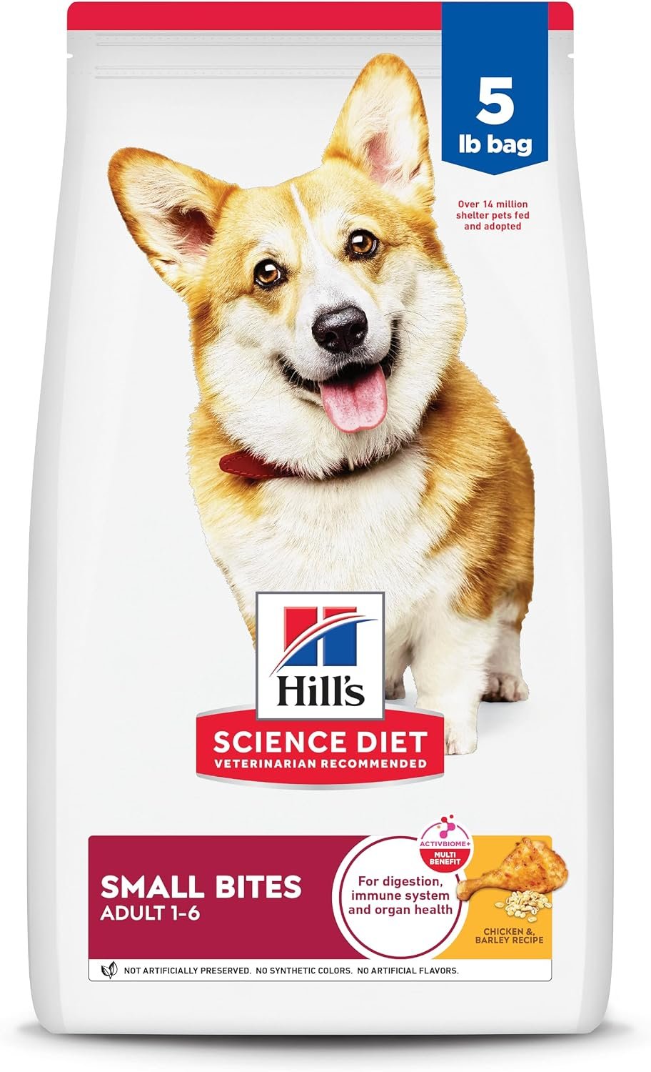 Hill’s Science Diet Adult 1-6 Small Bites Dry Dog Food | #1 Veterinarian Recommended, Chicken & Barley, 5 lb. Bag