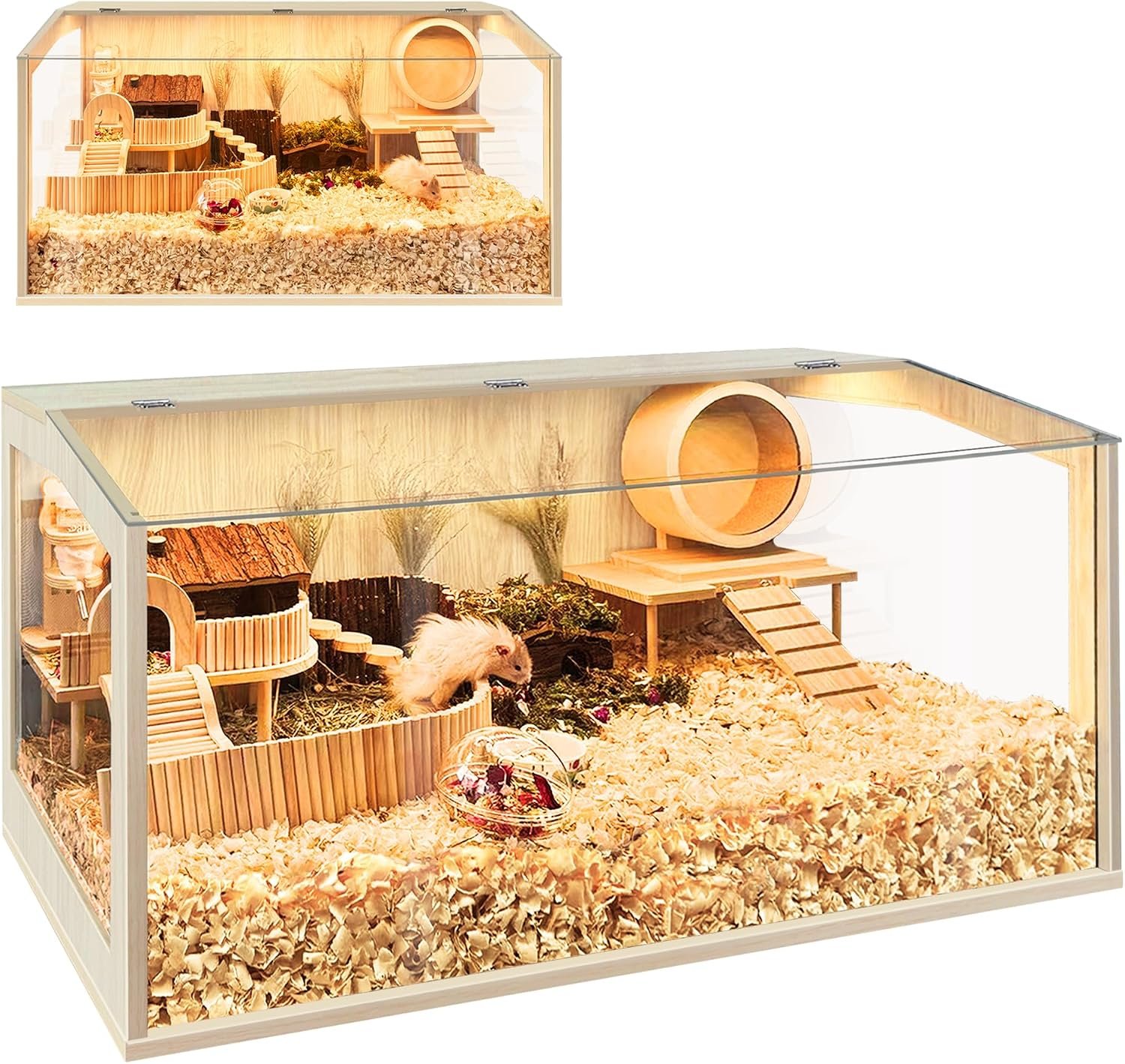 Prolee Hamster Cage Chewproof, Large Hamster Cages and Habitats 32 Inch Guinea Pig Cages Openable Top with Acrylic Sheets Solid Built, 32″