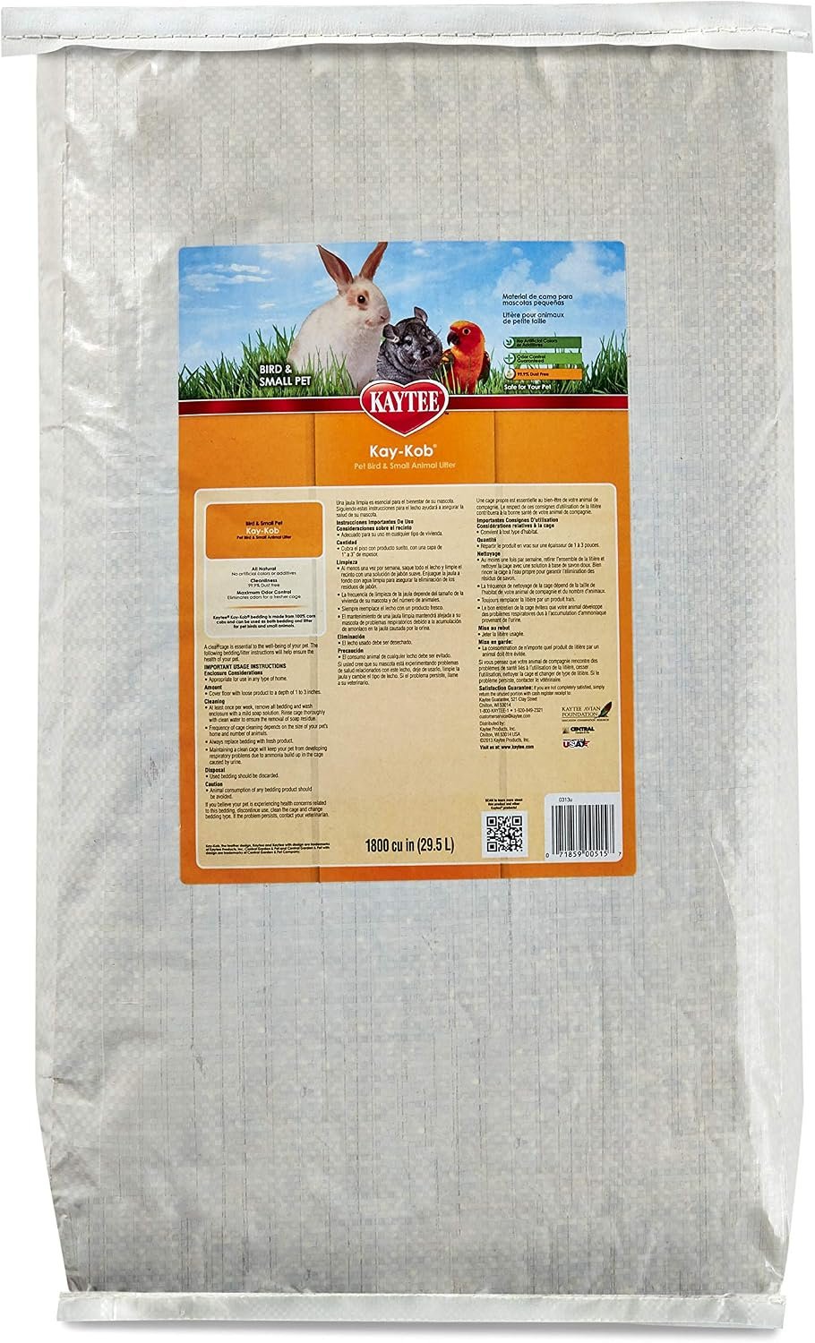 Kaytee Kay Kob Bird & Small Animal Natural Bedding & Litter, 25 Pounds