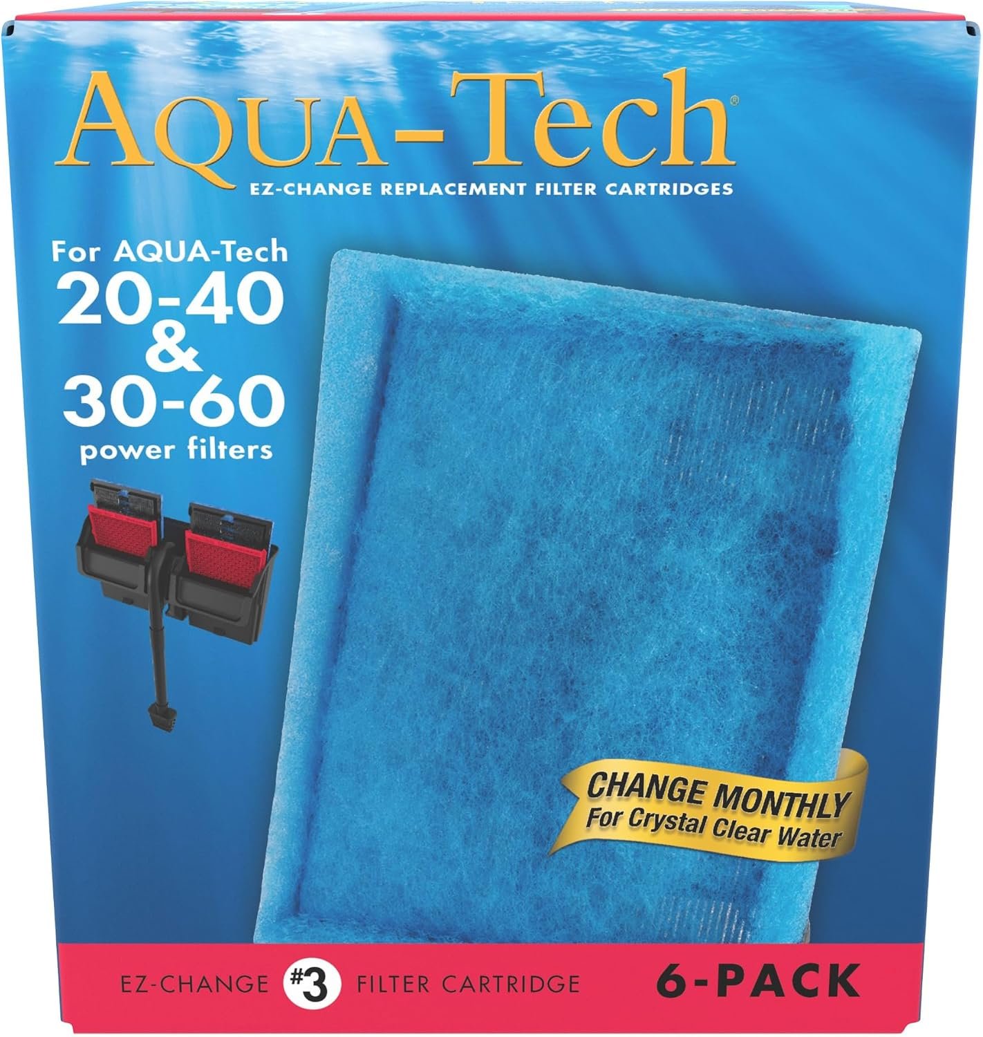 Aqua-Tech EZ-Change Aquarium Replacement Filter Cartridge EZ #3 – 6 Count
