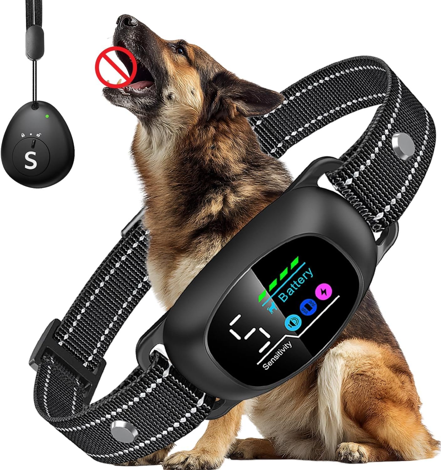 Dog Bark Collar with Remote – 2-in-1 Automatic & Manual Modes, Smart Anti Bark Dog Training Collar with Beep, Vibration & Shock, 330FT Range, IP67 Waterproof, Rechargeable (8-150lbs) | 2-in-1 Automatic & Manual Modes, Beep, Vibration & Shock, 330FT Range, IP67 Waterproof, Rechargeable, 8-150lbs