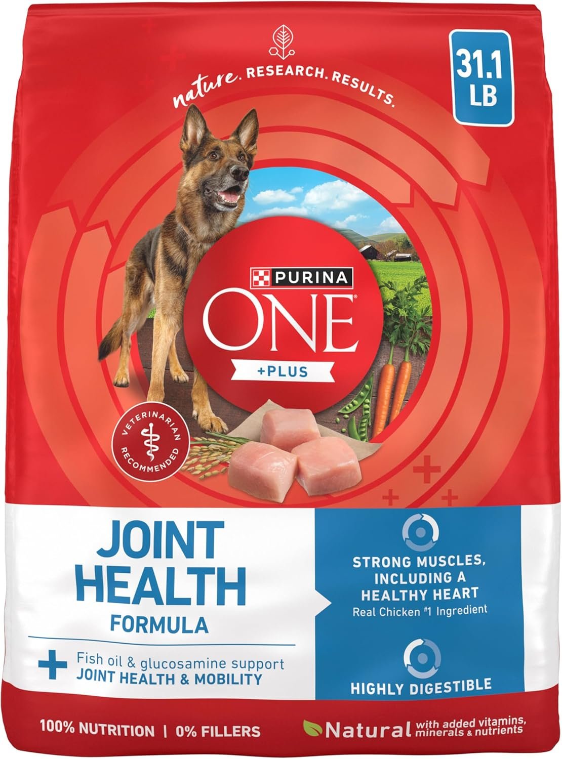Purina ONE Plus Joint Health Formula Natural With Added Vitamins, Minerals and Nutrients Dry Dog Food – 31.1 lb. Bag