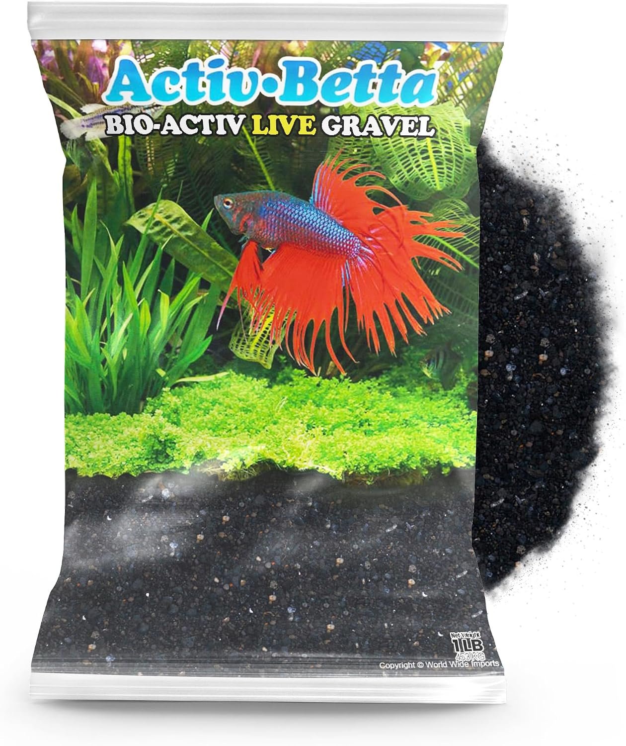Activ Betta Black Aquarium Gravel – 1 lb – Natural Freshwater Substrate with Live Beneficial Elements – Instant Cycling, Easy Maintenance