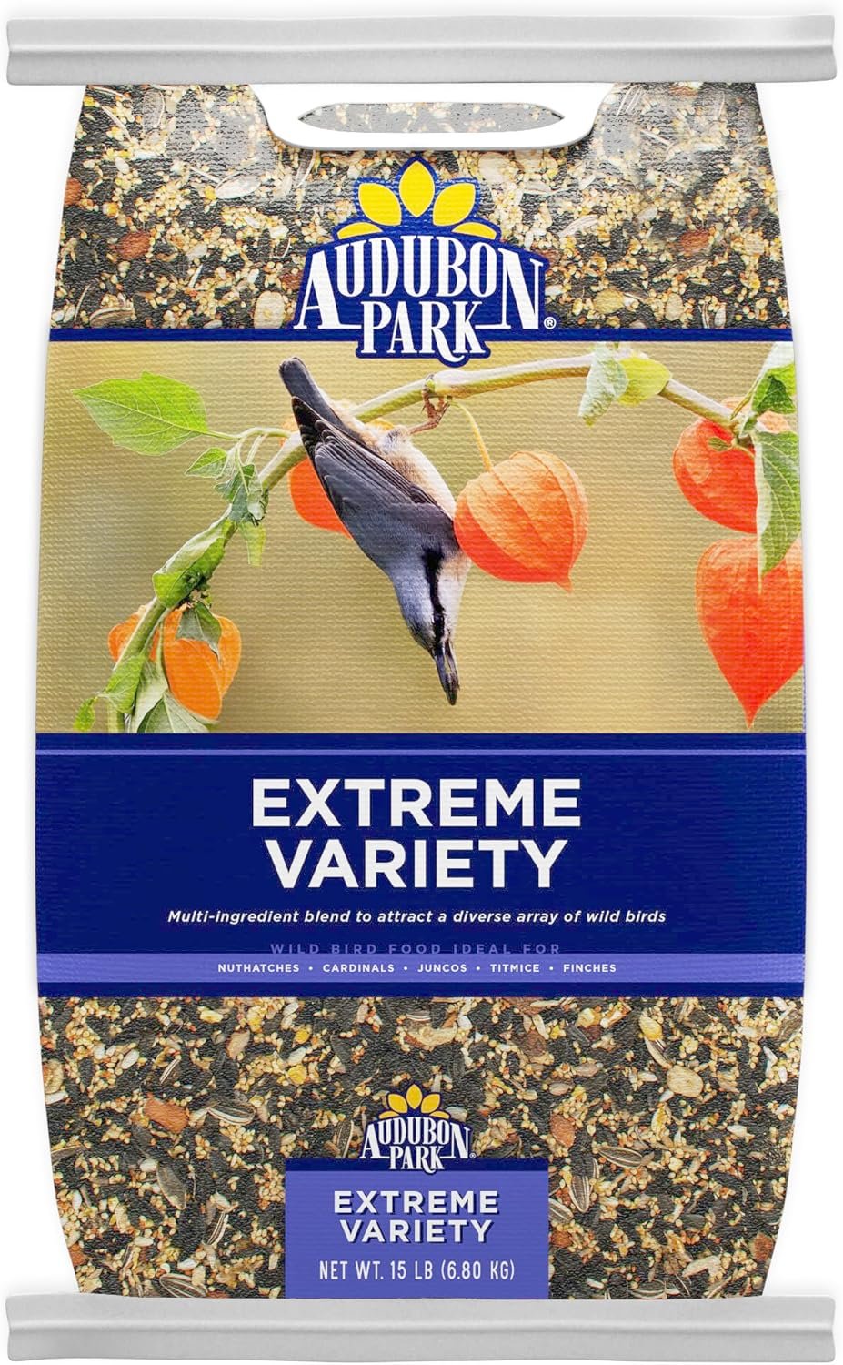 Audubon Park Extreme Variety Wild Bird Seed for Outside Feeders, 15-lb. Bag | Premium Blend with Sunflower Seeds, Peanuts, Raisins & Tree Nuts for Outdoor Feeders