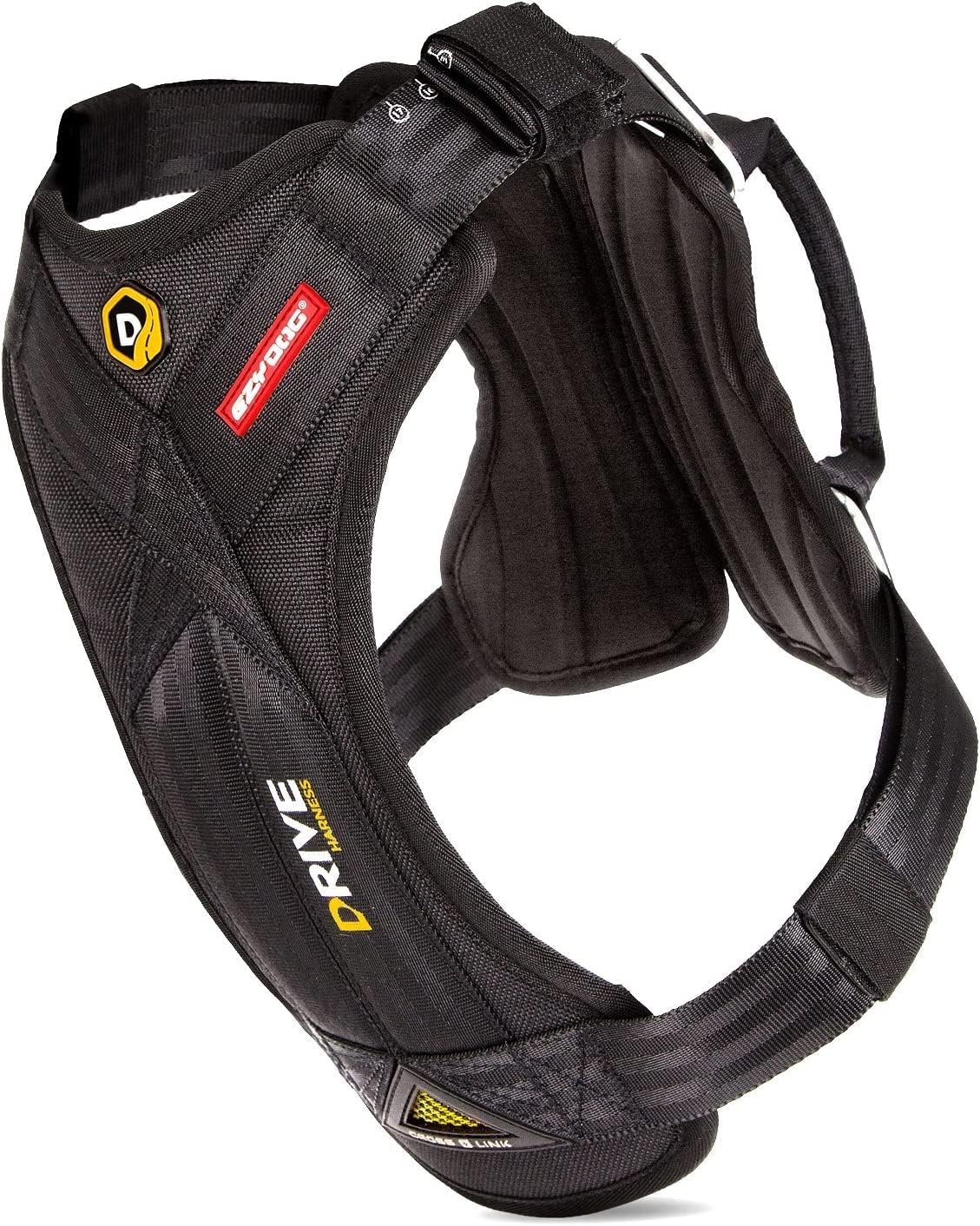 EzyDog Drive Dog Car Harness, Crash Tested and Certified – Medium | US-FMVSS 213 Certified Dog Seat Belt Harness, Adjustable, Padded Comfort Chest Plate, Dual Metal SR Buckles
