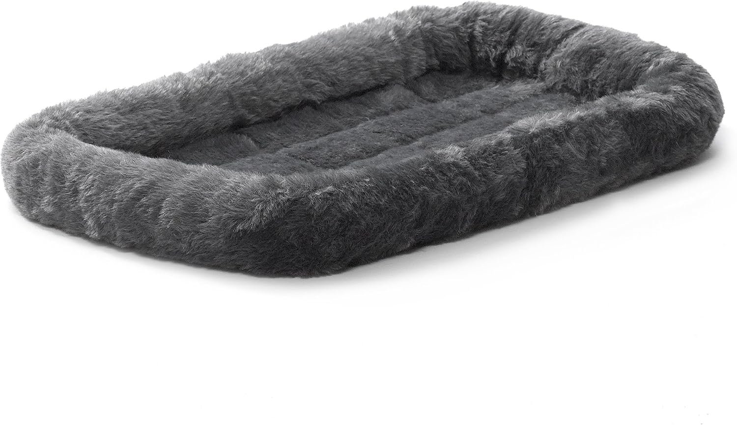 MidWest Homes for Pets QuietTime XS Dog Bed – Gray Faux Fur Bolster, Ultra-Soft and Machine Washable, Fits 22-Inch Crates and Carriers, for Small Dogs and Cats